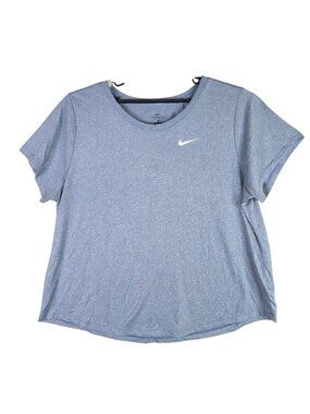 Womens The Nike Tee Blue Dri Fit T Shirt Short Sleeve 100% Polyester Size 2X
